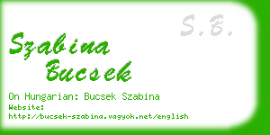 szabina bucsek business card